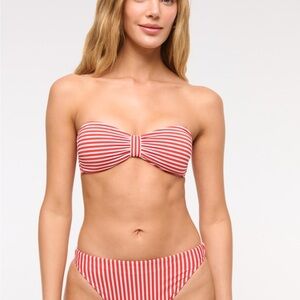 Abercrombie & Fitch Red and White Bikini Top